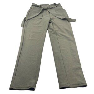 Derek Heart Women's Size Medium Pant Olive Green With Tie Belt Preowned